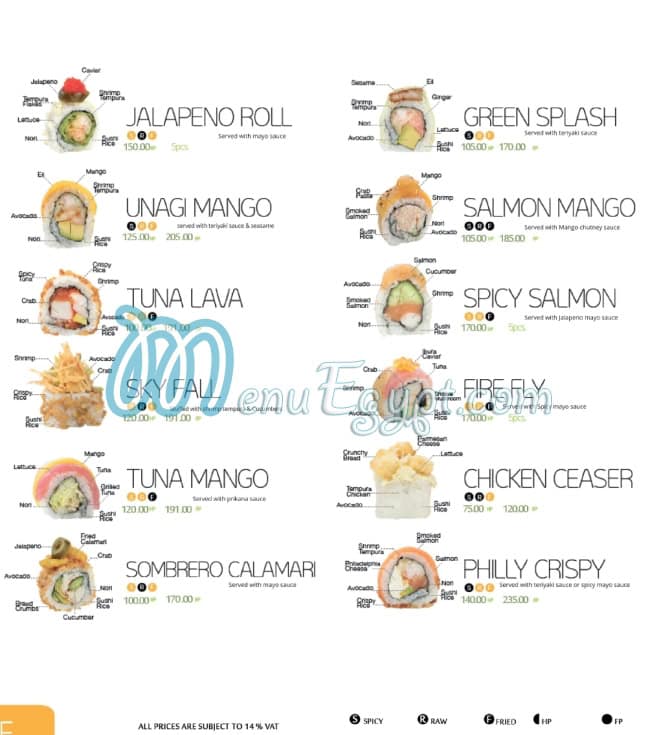 Sushi Bay menu Egypt 5