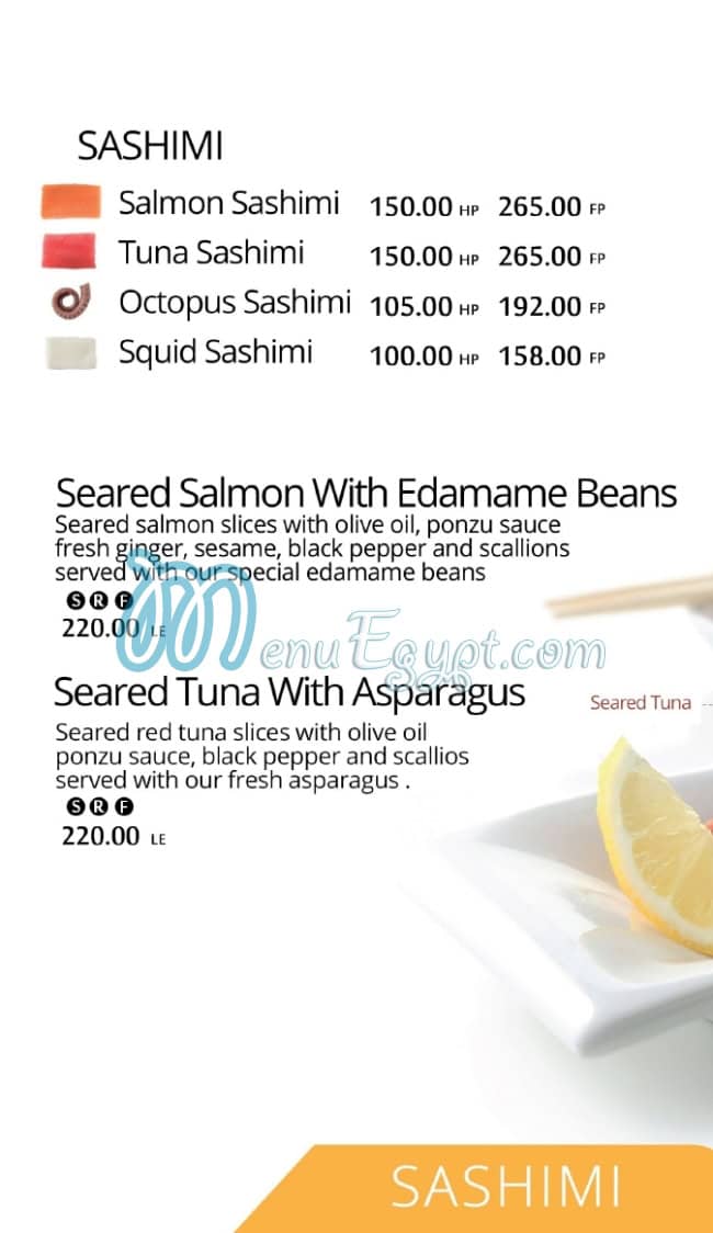 Sushi Bay menu Egypt 1