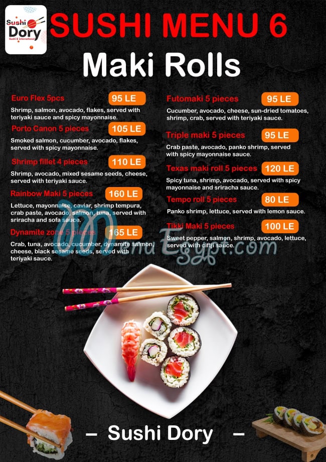 Sushi Dory menu prices