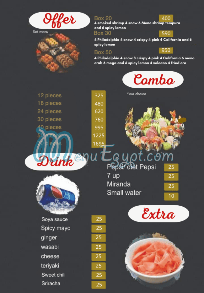 Sushi point menu