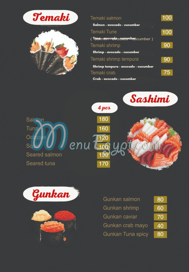 Sushi point menu prices