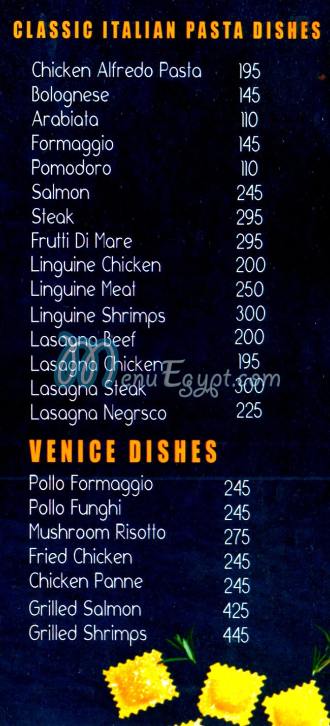 Sweven menu Egypt