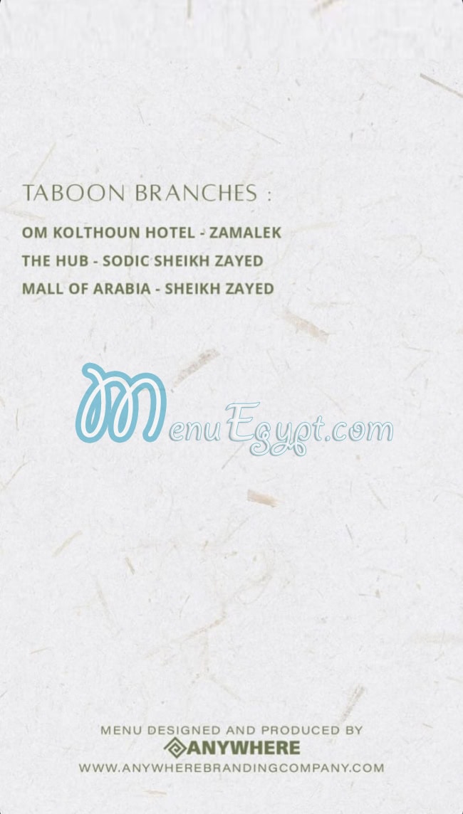 Taboon menu Egypt 12