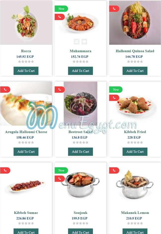 Tamara Lebanese Bistro online menu