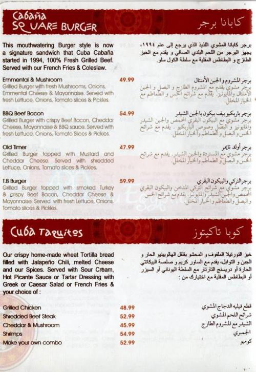 Tanoureen menu Egypt 5