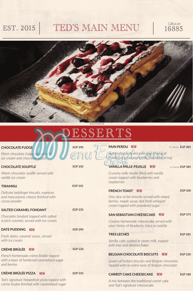 منيو تيدز ايجيبت مصر 1