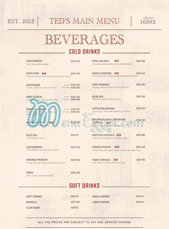 منيو تيدز ايجيبت مصر 2