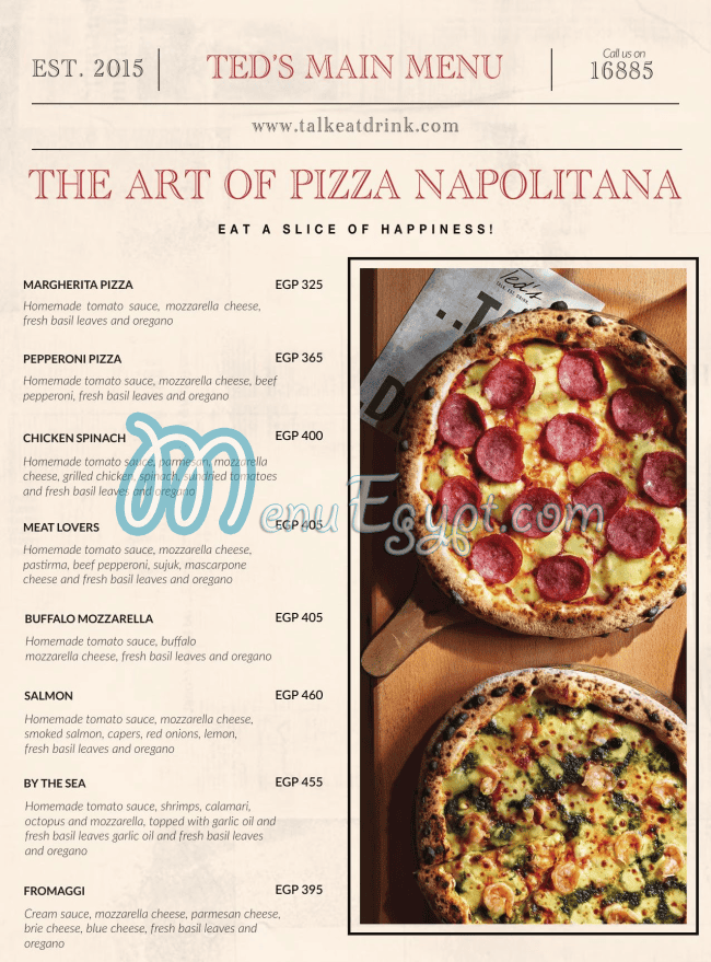 تيدز ايجيبت منيو