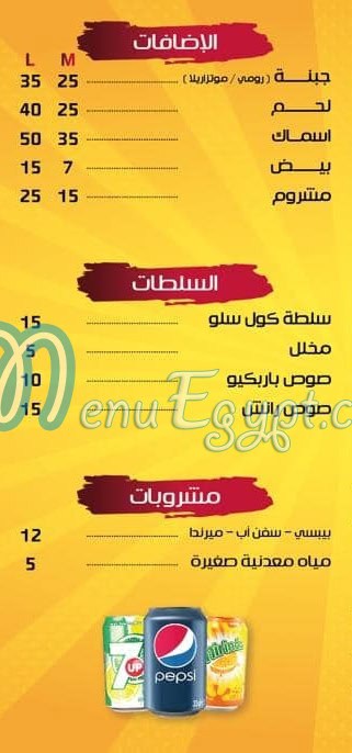 Test New Pizza menu Egypt