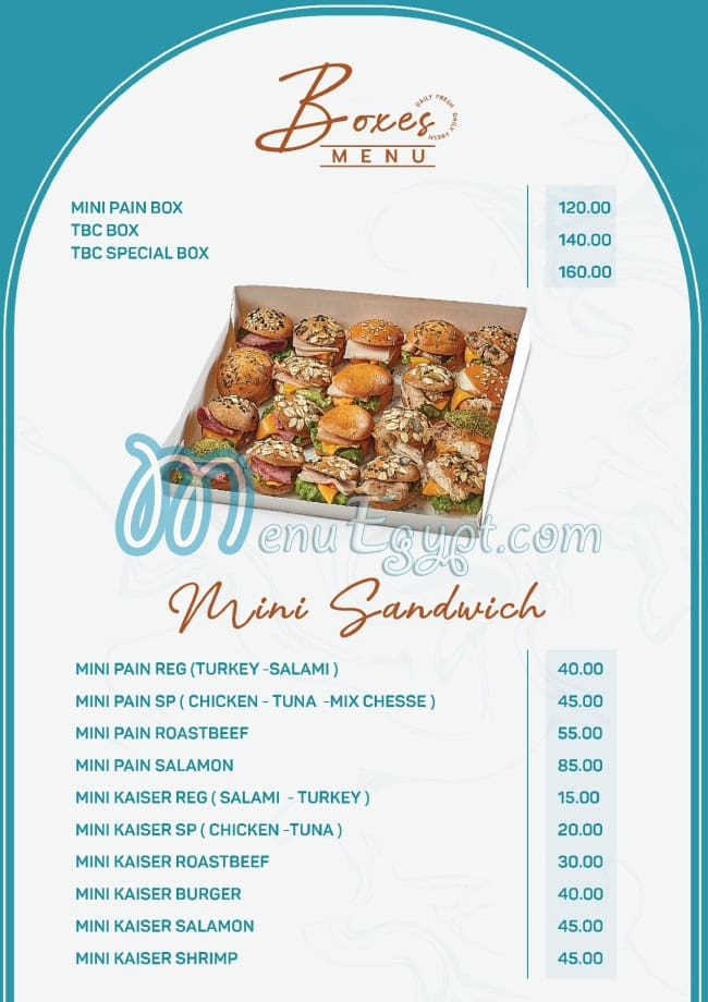 The Bakery Corner menu prices