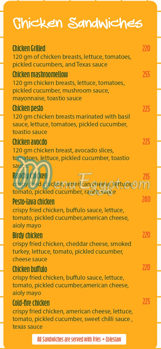 Toastio menu Egypt