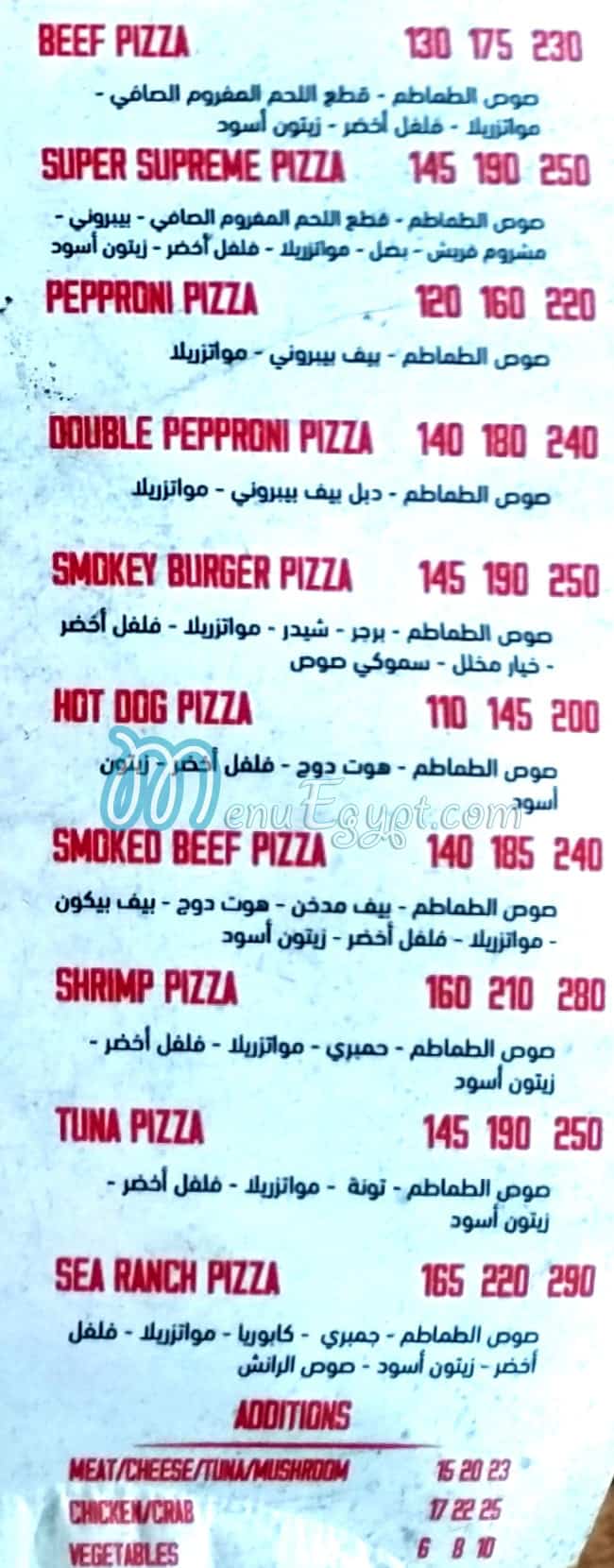Toomys Pizza delivery menu