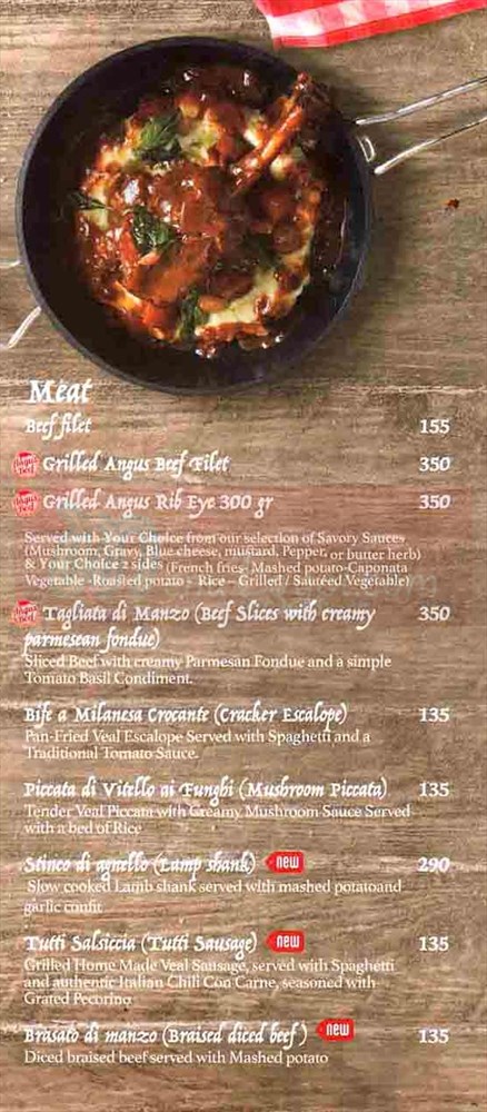 Tutti Matti delivery menu