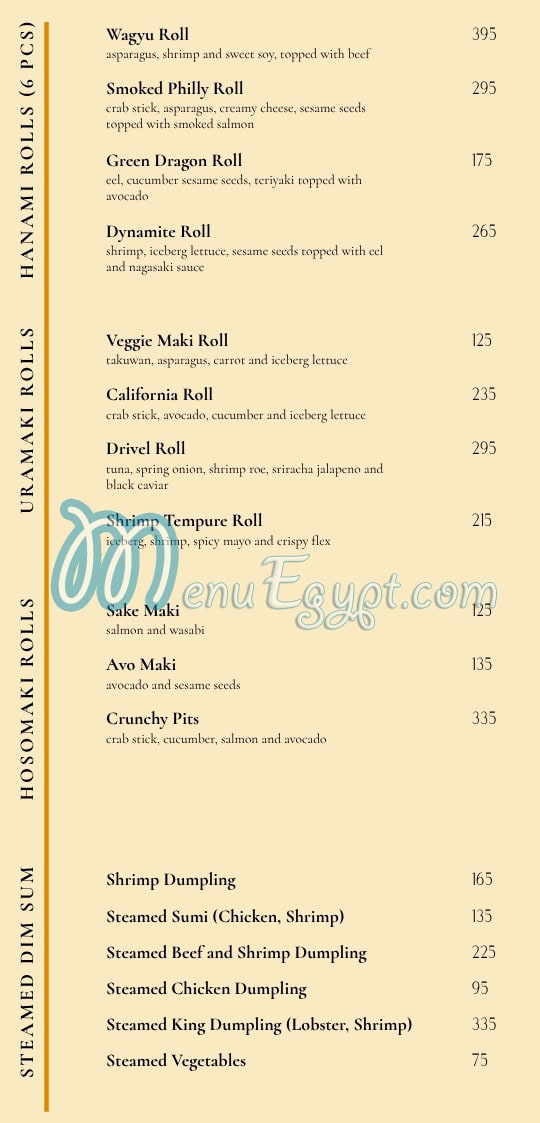 Two Restaurant delivery menu