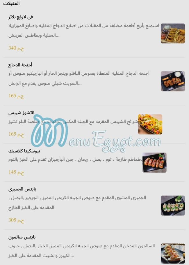 Ve Lounge menu Egypt 4