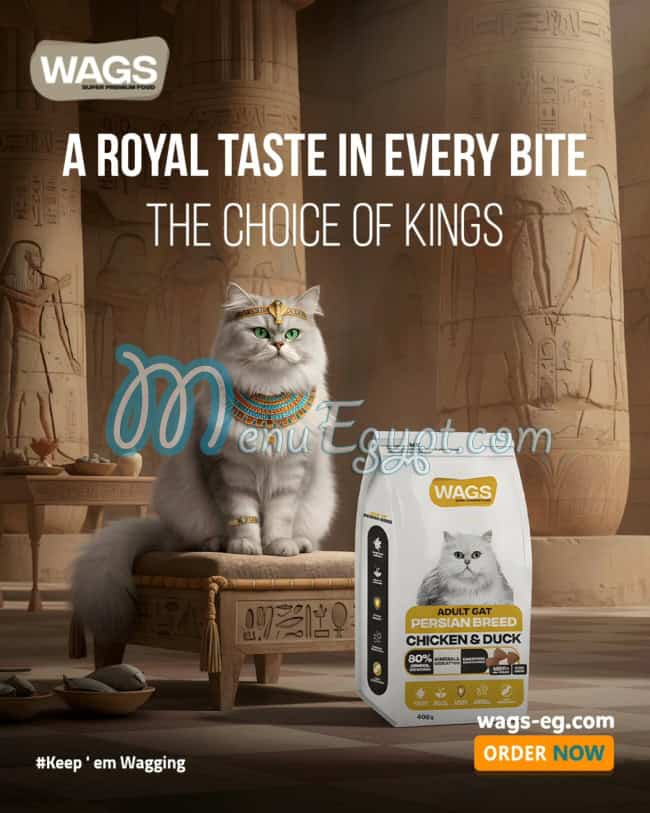 Wags Pet Food menu