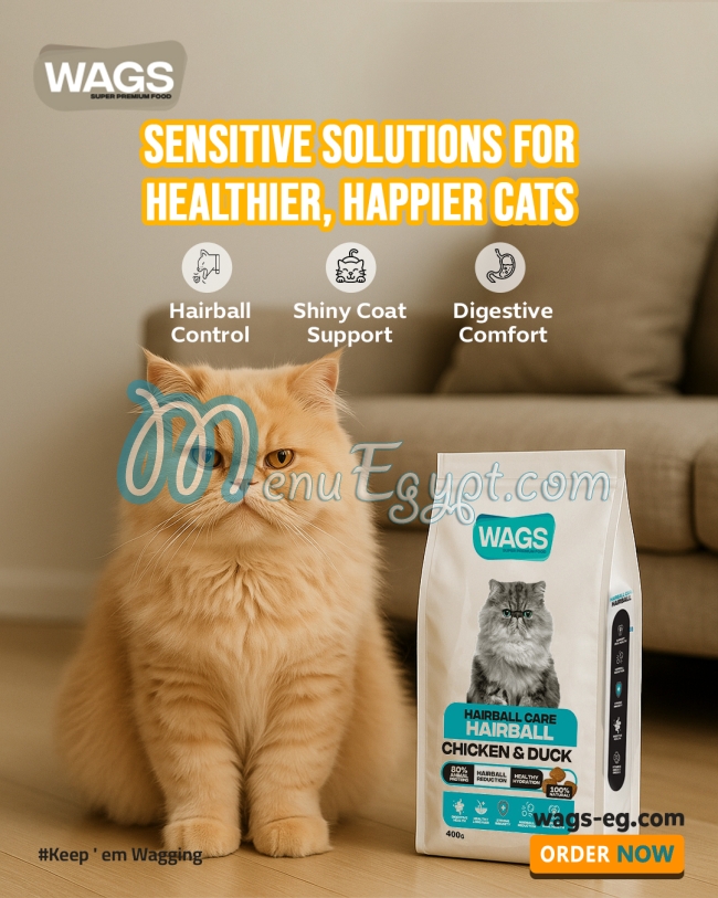 Wags Pet Food online menu