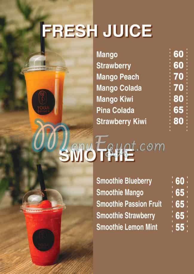Yoga Drink delivery menu