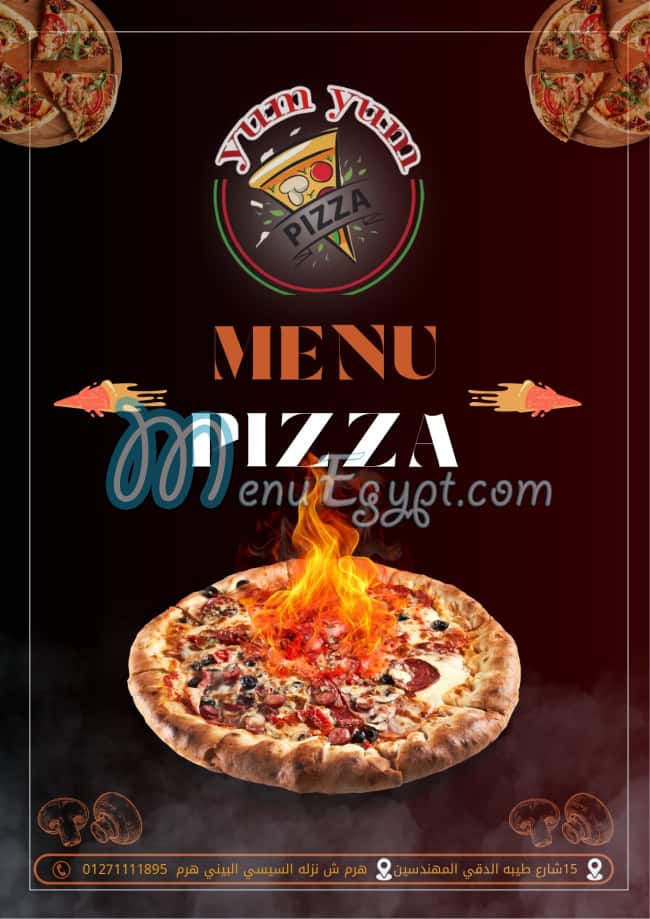 Yum yum pizza menu