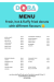 Dora donuts and pastry menu