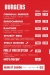 Sizzle burger menu