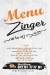 Zinger Restaurant menu